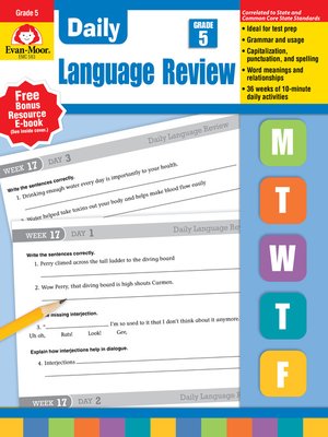 cover image of Daily Language Review, Grade 5